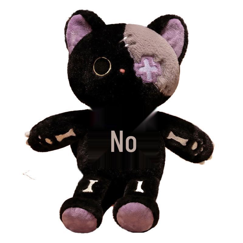 3D Plush Cat Skull Doll - Cute Cartoon Pillow & Creative Gift