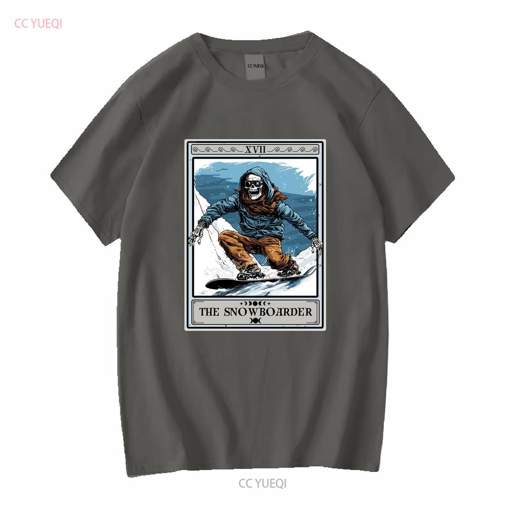 The Snowboarder Tarot Card T Shirt Snowboarding Vintage Washed Soft Top For Everyday Wear Versatile Breathable Casual