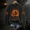 Women's Halloween Print Pullover Neck Long Sleeve Top