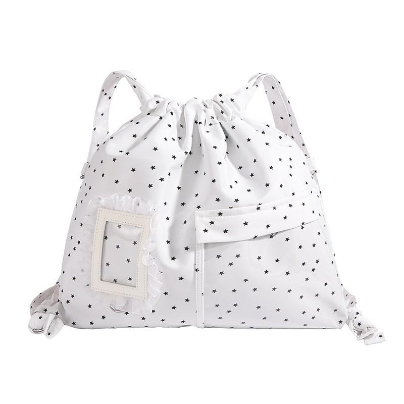 2025 Новый рюкзак Женский Дорожный Легкий Высококачественный Литературный Художественный Студенческий школьный рюкзак Повседневный Универсальный Горошек Сумка-боль