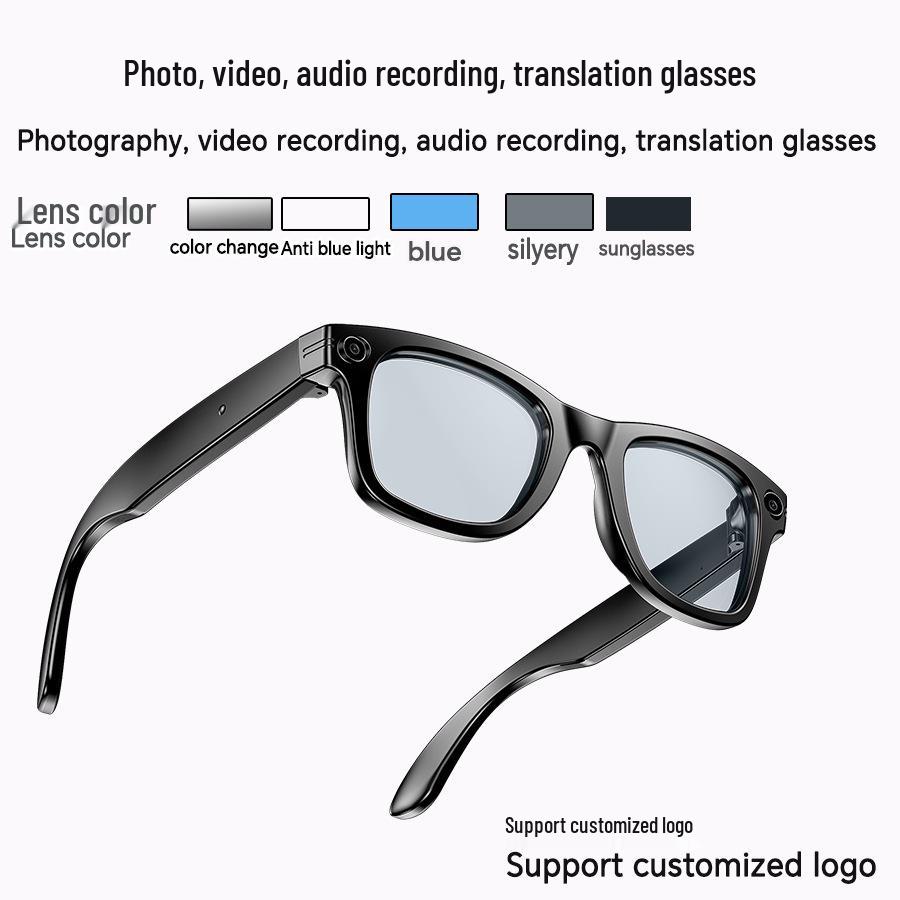 Smart Bluetooth Glasses with HD Camera: 500W Photo, Call Recording, and Translation