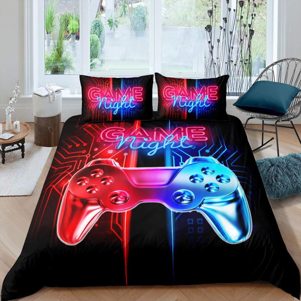 Horror Spider Web Pattern Three-Piece Digital Printed Bedding Halloween Themed Bed Cover