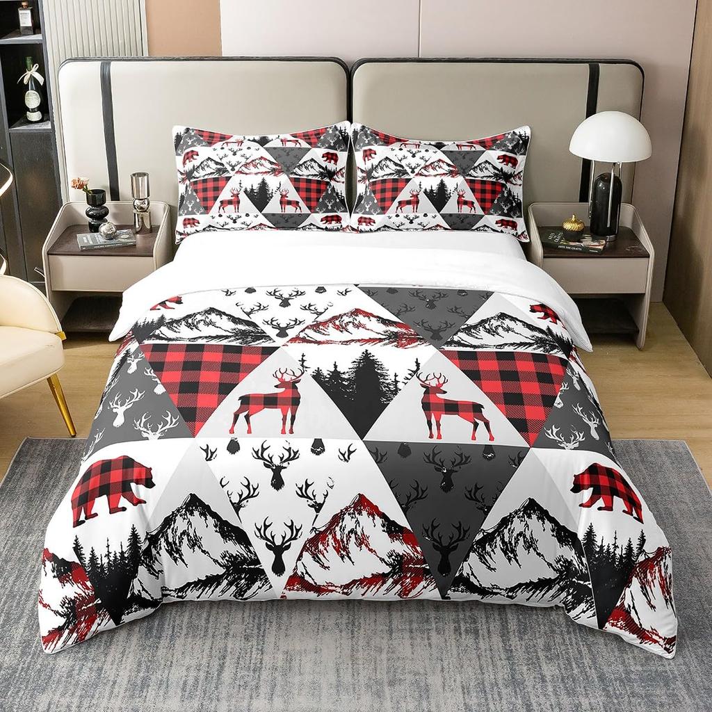 Cool Deer Bedding Collections King Queen Size Comforter Collections For Boys Kids Comforter Collections With 1 Comforter 2Pillowcases Room Decor