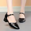 Hollow single shoes women's summer mother shoes soft-soled bag heel one-word buckle women's shoes new pointed toe bag head sandals