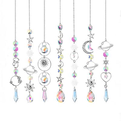 Hanging  Pendant Garden Suncatcher Wind Chimes Rainbow Prism  Chain For Window Decor