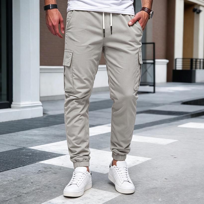 Men's Pants Multi-Pockets Joggers Men Sweatpants 2026 New Casual Solid Cargo Pants Men Oversize Streetwear Pants Men Trousers