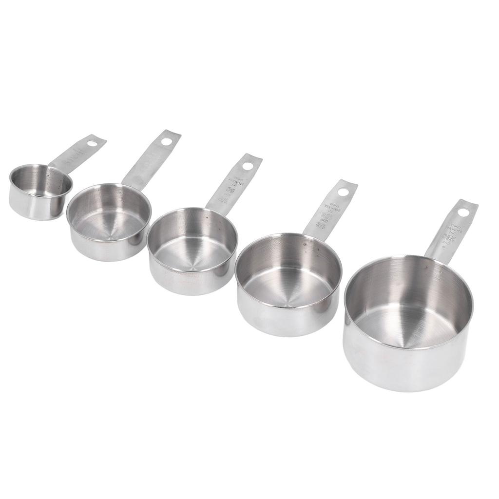 5pcs Stackable Stainless Steel Measuring Cups Set with Scale Kitchen Cooking Baking Tool