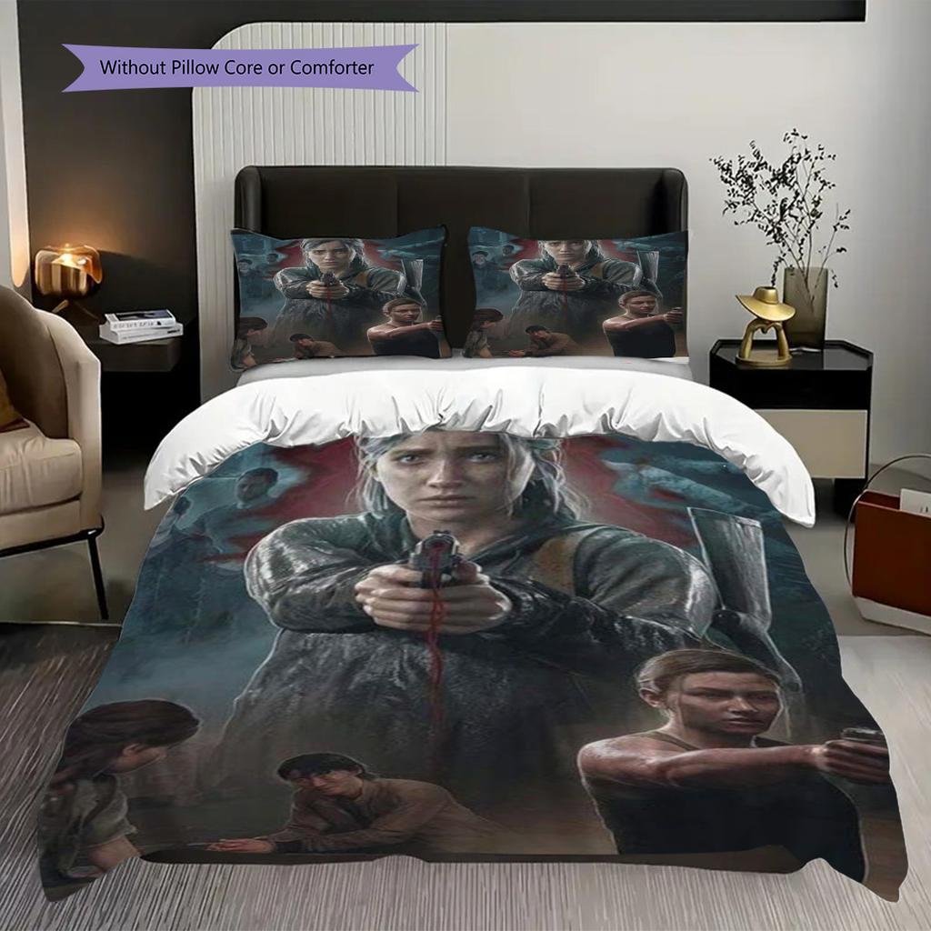Survival Postapocalyptic World Three-piece set (1 * duvet cover + 2 * pillowcase, without core) 2D Flat Bedding set Duvet cover and pillowcase