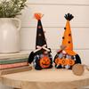 Long-lasting Party Decor Halloween Plush Gnome Decoration, Spooky Orange Black Boo Pumpkin Swedish Tomte Durable Figurine, Elf Dwarf Ornaments