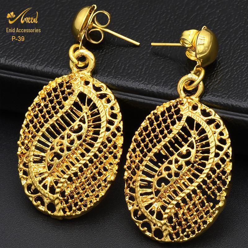 Set de bijuterii de mireasă din Orientul Mijlociu placat cu aur de 24k - Colier & Bijuterii lungi