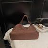 Floral Cutout Suede Hobo Bag with Open Top Design Large Capacity Fashion Shoulder Bag