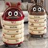 Trash Can Space-Saving Wheeled Bin Feline Decor