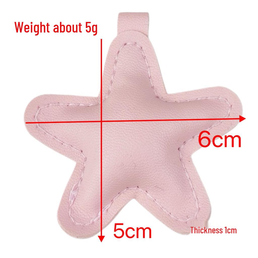 Colorful Leather Star Pendant Keychain - Cute DIY Bag Accessory