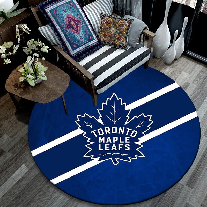 Toronto Maple Leafs,Round Area Rug,Carpet Rug for Living Room Bedroom Sofa Playroom Decor,Non-slip Floor Mat