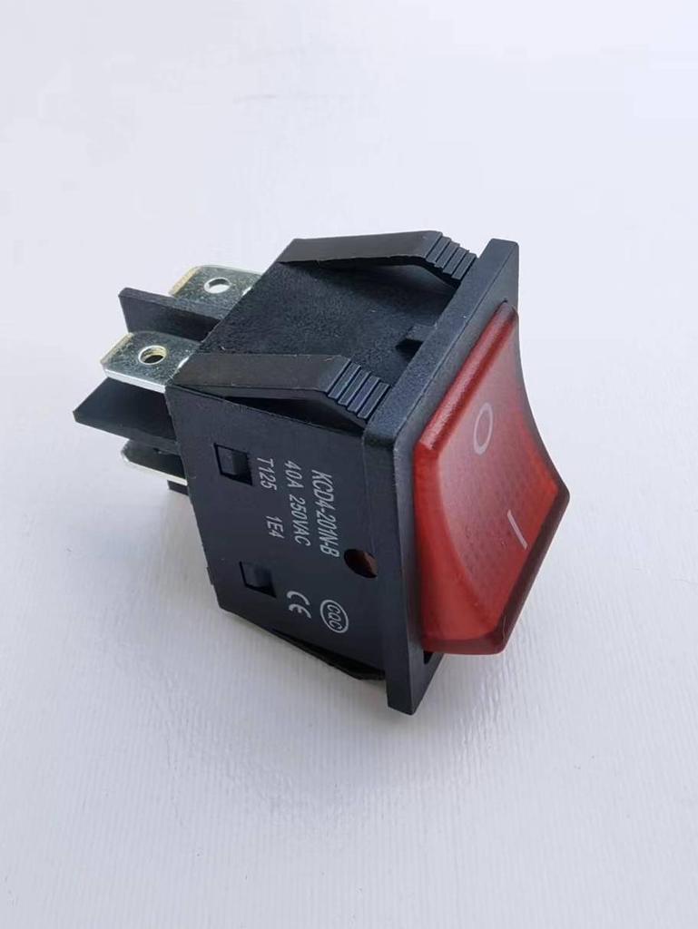 High Current 40A 250VAC Spot Welder Switch, Four Pins, Two Positions with Light, KCD4 Rocker Boat Switch.