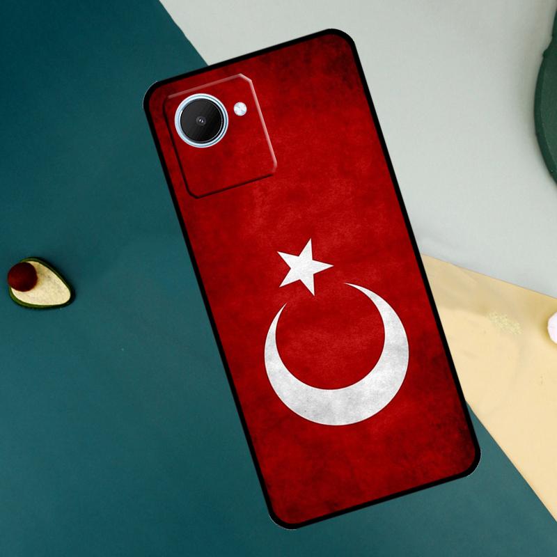 Republic of Turkey Realistic Flag For Realme C67 C53 C55 C75 C71 C61 C33 C63 C51 C65 11 12 13 14 15 Pro Plus GT6 GT7 Pro Case