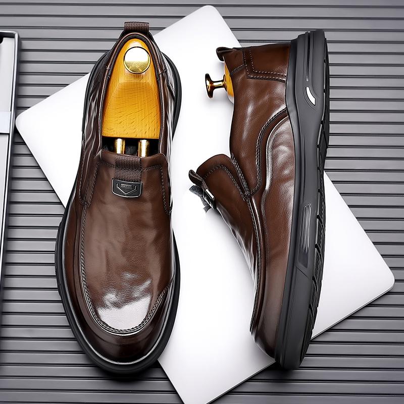 

Кожаная обувь для мужчин Натуральная кожа Повседневная обувь Деловые оксфорды Высококачественная дизайнерская рабочая обувь 44 коричневый