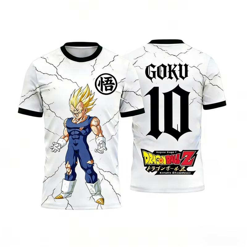 2026 New Adult Men's Dragon Ball Goku 3D Printed Football Jersey T-Shirt Kids Anime T-Shirt Special Football Jersey Unisex Y2k