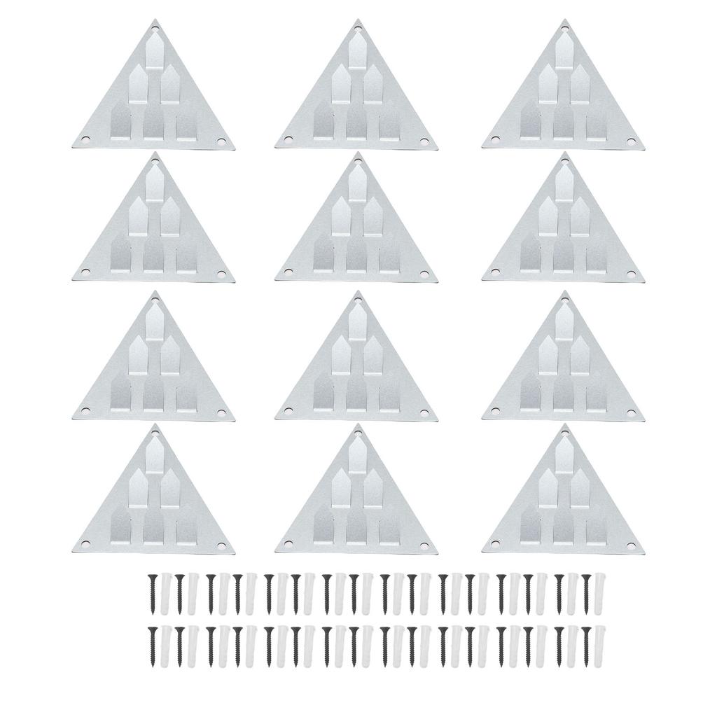 12PCS Impaling Clips for Acoustic Panels Galvanized Steel Triangular Push On Impaler Mount with Screws for Soundproof