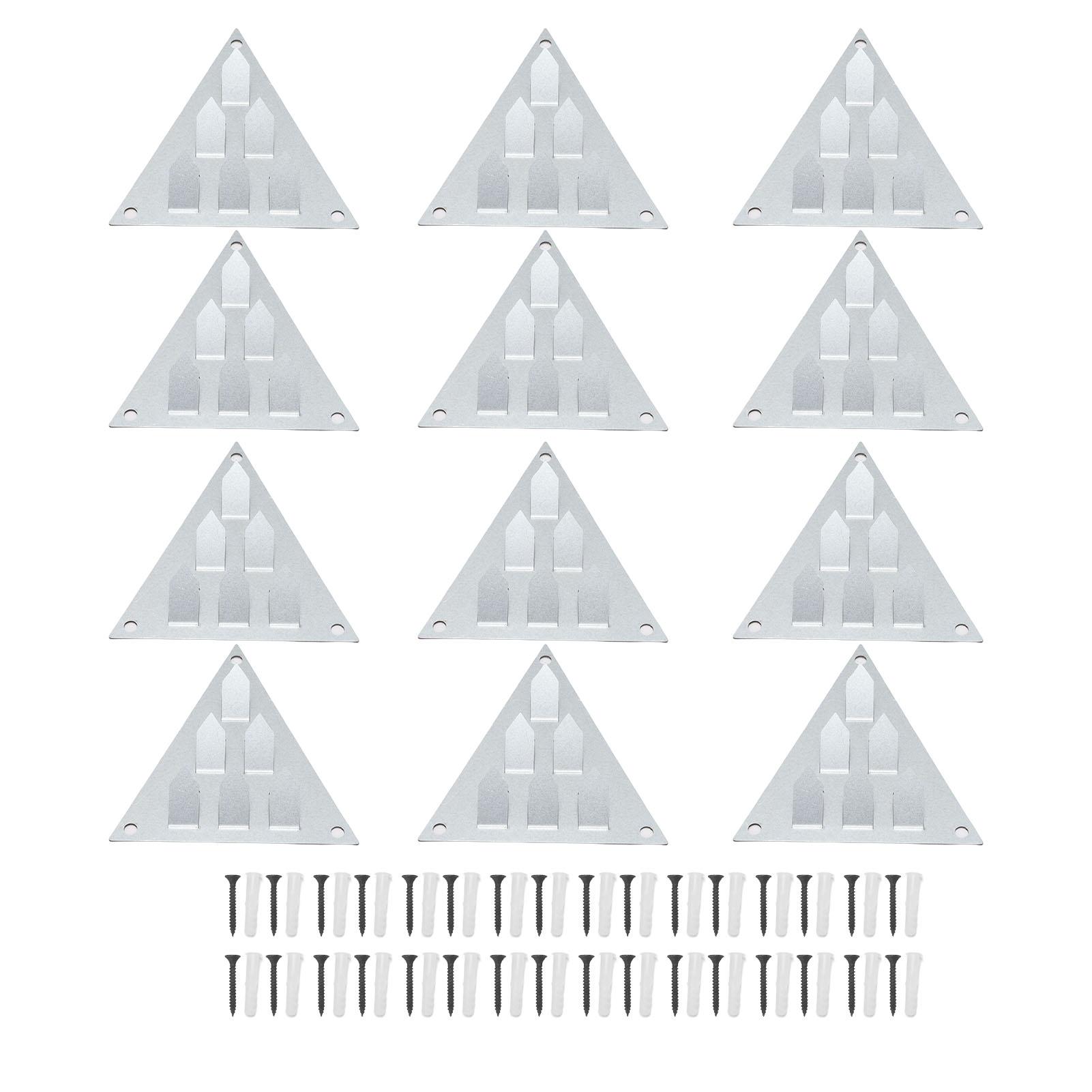 Fishine 12Pcs Impaling Clips For Acoustic Panels Galvanized Steel Triangular Push On Impaler Mount With Screws For Soundproof