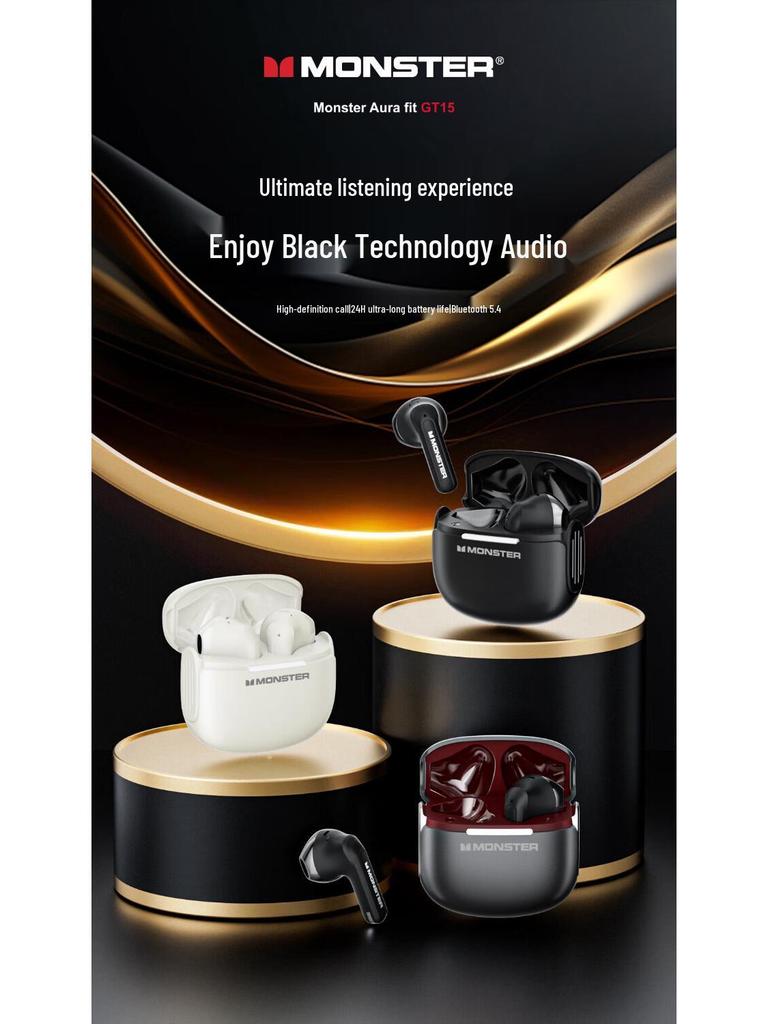 GT15 Wireless Bluetooth In-Ear Headset: Long Battery, Stereo, Noise-Cancelling, Perfect for Gaming
