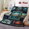 Ocean Fish Collage 2D Flat Pattern Flannel Blanket, High Quality All Seasons, Home Decor, Warmth and Comfort, Perfect for Christmas Gifts.