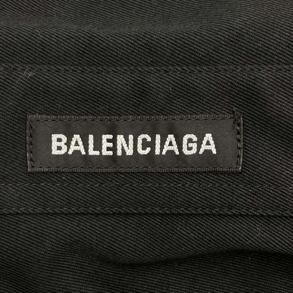 Balenciaga 2019 603106 Black Logo Double Sleeve Shirt Tops 37 blackUsed