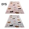 Bathroom Floor Mat Cartoon Puppy Printing Hollow Out Non-slip Rubber Backing Catch Hair Cuttable Quick Drainage Shower Mat for Living Room Balcony