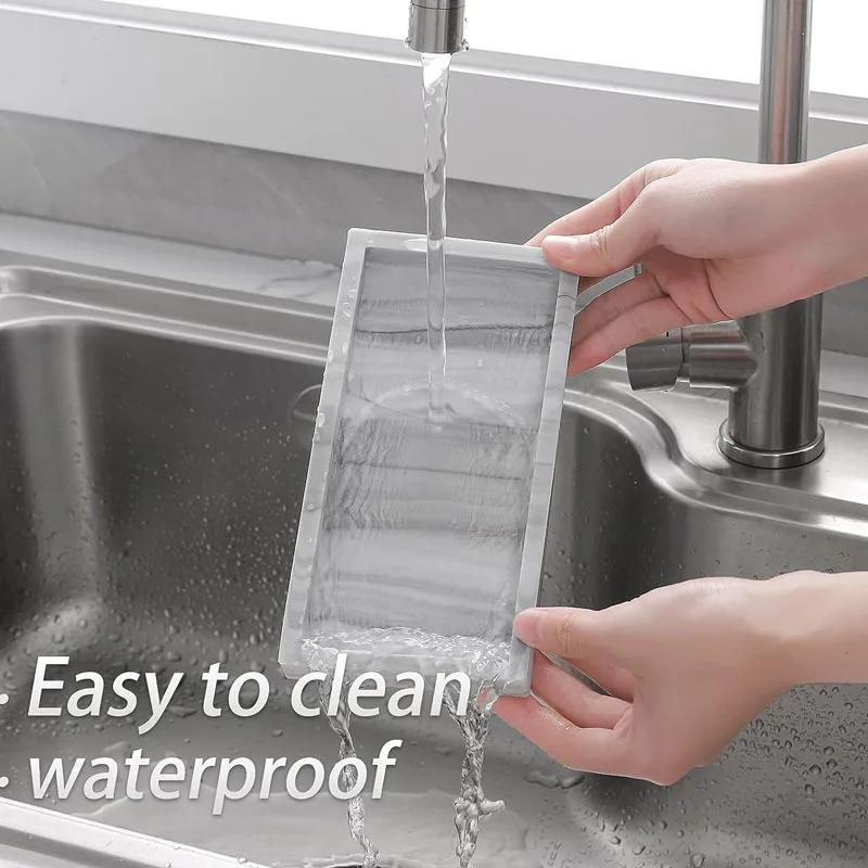 Bathroom Counter Tray, Thickened Silicone Bathroom Vanity Tray, Shatterproof Durable Rectangle Bathroom Tray Soap Dispenser Tray