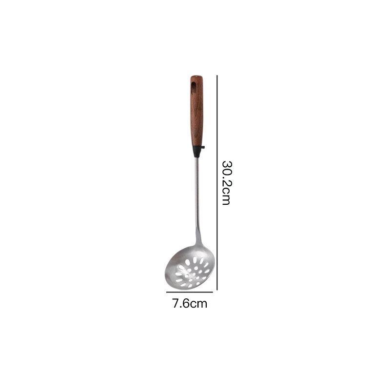 ZISIZ 304 Stainless Steel Cooking Utensil with Walnut Handle