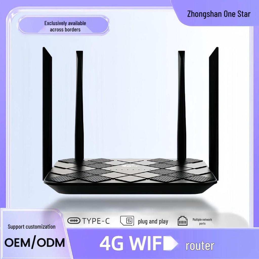 4G Wireless Router with SIM Card Slot, 300M WiFi, Suitable for Europe and Asia Regions.
