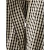 Women S Black White Plaid Stand Collar Zip Up Jacket Coat