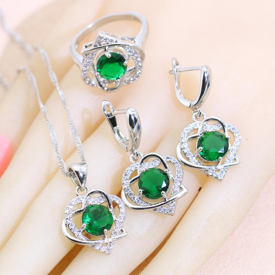 

Роскошные ювелирные наборы с цирконием в форме сердца Серьги Свадебные для женщин Ожерелье Подвеска Кольца Подарок для вечеринки 8