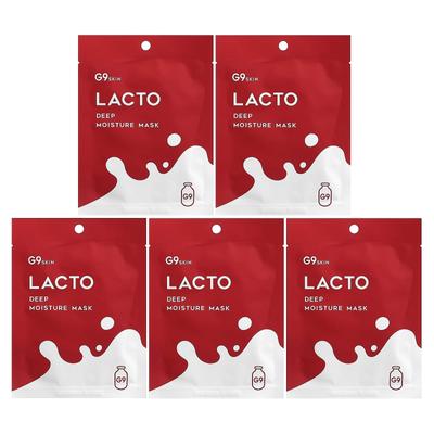 Lacto, Deep Moisture Beauty Mask, Milk, 5 Sheets, 22ml (0.74fl Oz) Per Sheet