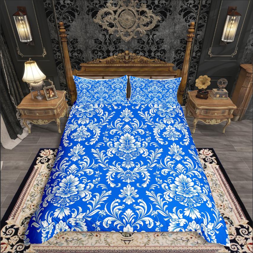 

Homewish Bohemian Damask Duvet Cover Set,Traditional Flower for Teens Bedding Set,Exotic Style Comforter Cover Set DE XS 100x135cm 2pcs&set