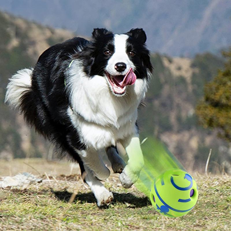Hundespielzeug Wobble Wag Giggle Glow Ball Interaktives Aufmerksamkeitsspielzeug für Hunde Lustige Kichergeräusche Ball beim Rollen oder Schütteln Für Haustierhund Spaß