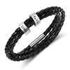 Personalized Bracelets Black Braided Rope For Men Engraved 2 Names Promised Multiturn Bangles Custom Anniversary Souvenir GiftAnniversary Gift Idea
