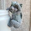 Garden 4 Little Dinosaur Set Hanging Flower Pot Decoration Resin Crafts Ornament Hanging Cup Garden Baby Dragon Statue