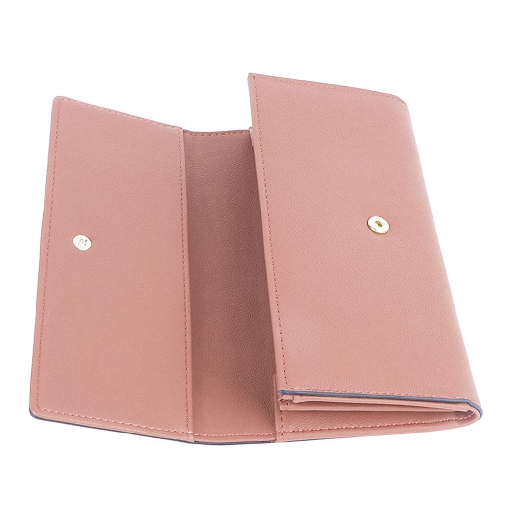 Women Long Wallet Large Capacity PU Leather Fashionable Lady Purse for Bills Cards Coins Lotus Root