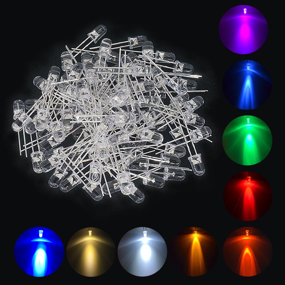 100Pcs White 3mm Round LED Assortment Kit Ultra Super Bright Light Emitting 6000-6500k Diode Bulb Lamp