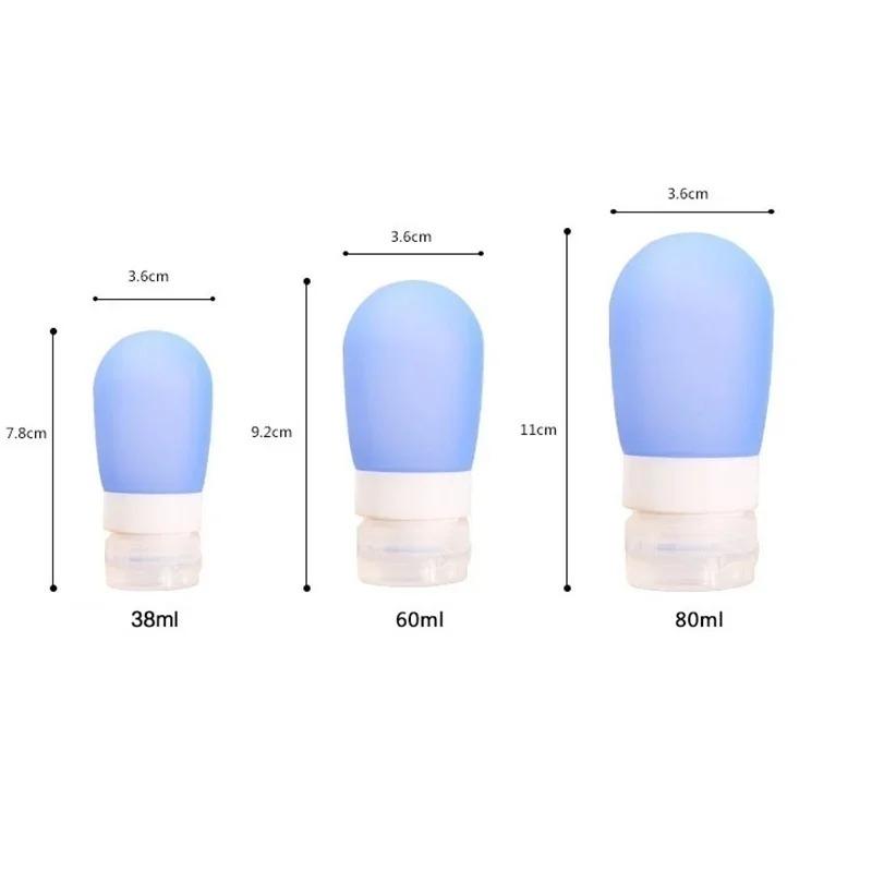 1Pc 38ml/60ml/ 80ml Empty Silicone Travel Packing Press Bottle for Lotion Shampoo Bath Container Portable Bottle Soap Dispensers