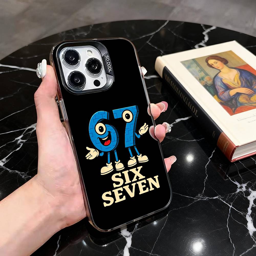 Custodia S-Six SS S-Seven 67 Per iPhone 17,16,15,14,13,12,11 Plus,Pro Max,XS,Colorata Argento Nero Cover