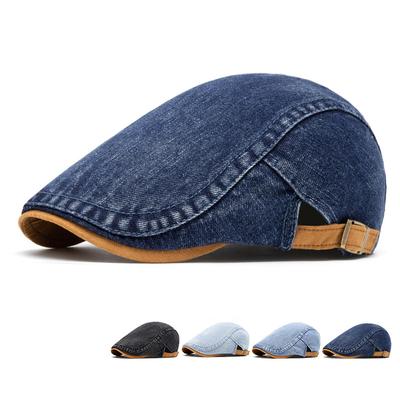 Καλοκαιρινό Φθινοπωρινό Ντένιμ Μπερές Ανδρικό Καπέλο Ρετρό Καπέλο Ζωγράφου Καπέλο με Γείσο σε Αντίθεση Χρώματος