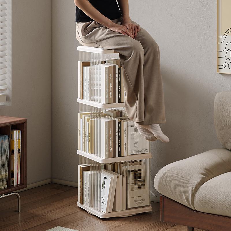 360° Rotating Children's Bookshelf - Large Capacity Multi-Layer Floor-Standing Storage for Living Room