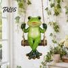 Realistic Frog Swing Statue Garden Statue, Resin Hanging Ornament, Whimsical Cute Figurine for Front Porch Yard Balcony Decoration Decorative