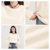 MJ STYLE Women's Loose Fit Pure Cotton Long-Sleeve T-Shirt