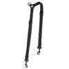 Elastic Stretch Dual Dog Leash Double Head Reflective Strip Two Way Dog Leash No-Twist Structure Black Tone No-Twist Leash