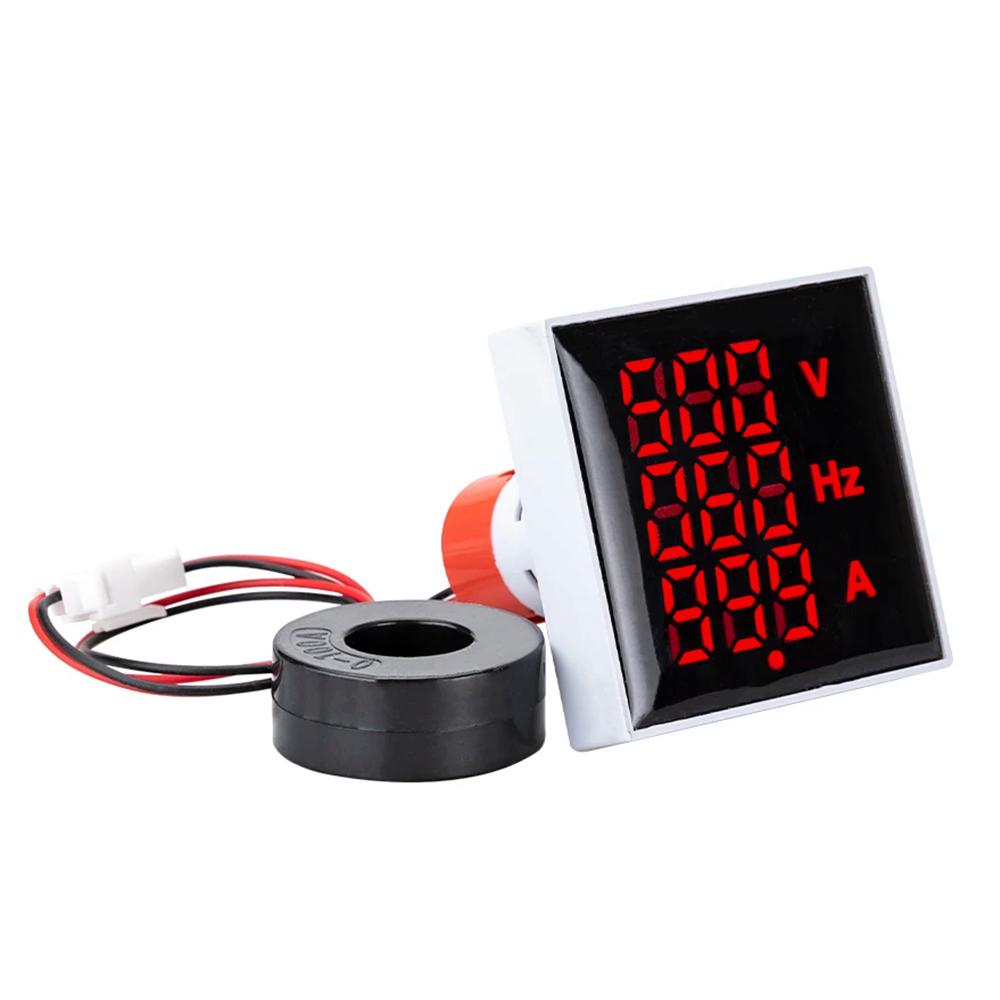 3 In 1 LED Digital Voltage Current And Frequency Meter AC 60-500V 0-100A  for Equipment Failure Construction Signal Indicators