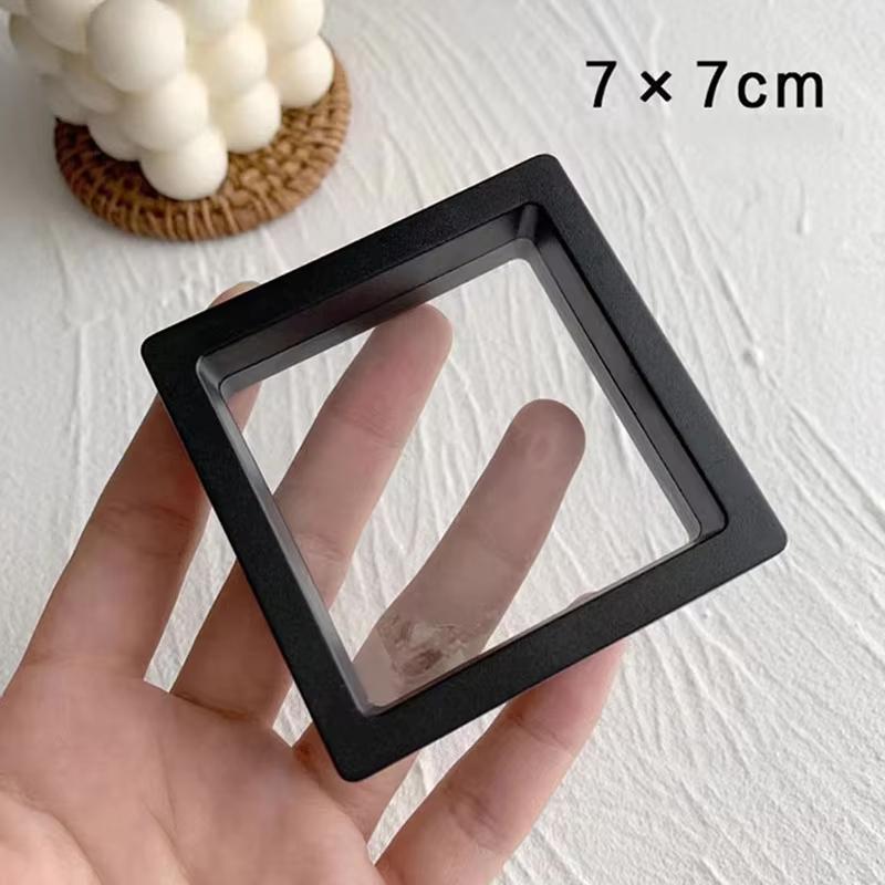 

3D Floating Square Jewelry Storage Box Portable Transparent PE Film Display Boxes Cases for Bracelets Necklace Earrings Rings 1PC