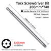 200mm Torx Screwdriver Bits Magnetic Hollow Plum Blossom Head S2 Steel Security Bit T6-T40 1/4'' Hex Shank Hand Power Tools